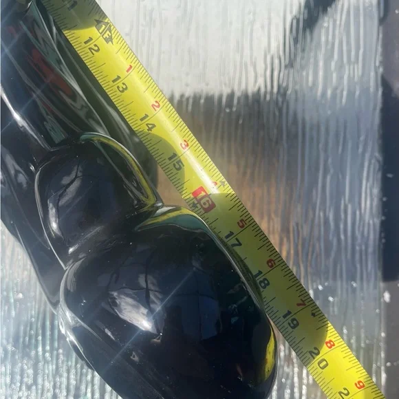 Ceramic Gloss Black Sculpture Statue Women's Fashion Hair Style Beauty Mermaid - Picture 16 of 16